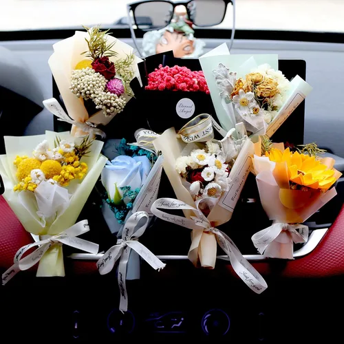 Miniatura 5 de Clips para ventilación de ambientador de auto pequeño, ramo de flores secas mini, clip de perfume para salida de aire acondicionado, decoración