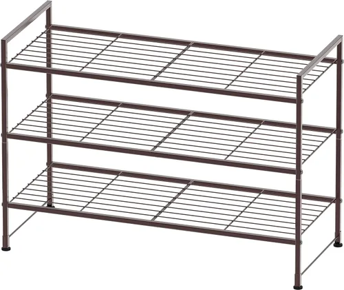 Miniatura 7 de Simple Houseware - Zapatero apilable de 3 niveles, superficie en rejilla, color negro