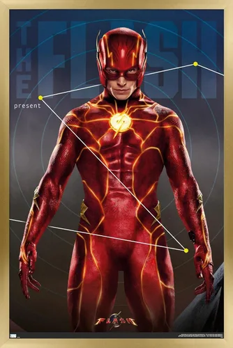 Miniatura 17 de Trends International DC Comics Movie The Flash - Póster tríptico de pared, 34 pulgadas de largo x 22.4 pulgadas, versión enmarcada en blanco