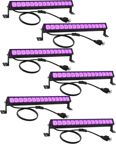 Miniatura 12 de Barra de Luz Negra LED de 38W Barras de Luz Negra con Enchufe e Interruptor Ilumina Área de 22x22 pies para Fiesta Fluorescente Fiestas de Halloween