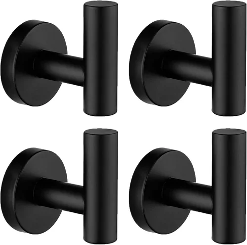 Miniatura 14 de Nolimas Gancho para toallas, color negro mate, SUS304, acero inoxidable, ropa de baño, armario, esponjas, gancho para bata, montaje en pared, 2