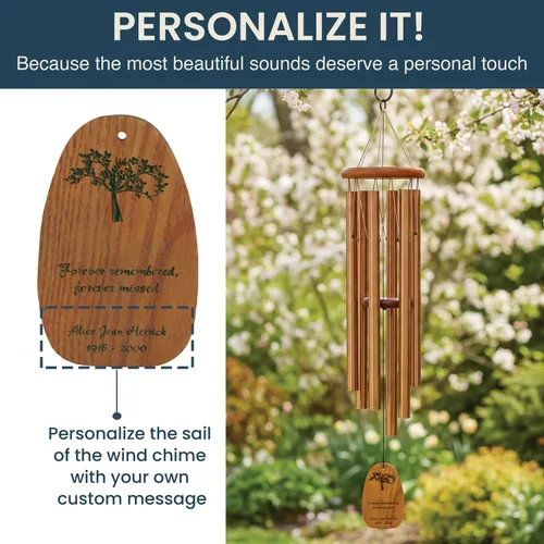 Miniatura 2 de Campanillas de viento Woodstock personalizadas Amazing Grace conmemorativas para exteriores de 24'' de bronce medio, campanilla de viento