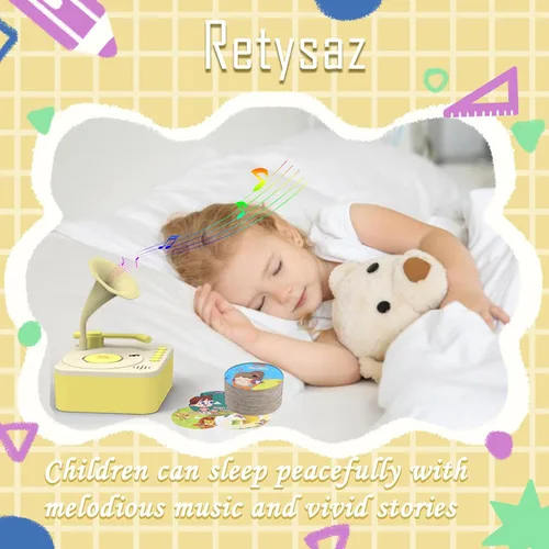 Miniatura 6 de Fonógrafo para niños con 96 tarjetas, reproductor de música de cuentos para niños de 3 a 6 años, juguete sensorial musical para niños y niñas