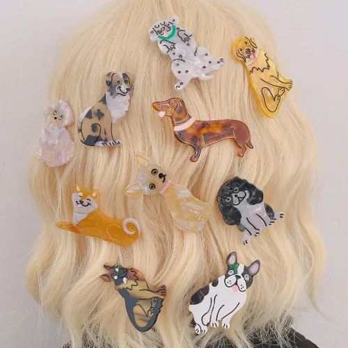 Miniatura 3 de 1 horquilla de perro para mascotas para mujeres, pinza para el pelo de animal (perro salchicha)