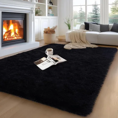 Miniatura 18 de qulint Alfombras de área de 5 x 7 pies para sala de estar, alfombra suave y esponjosa para dormitorio, alfombra de habitación de niños grandes, Gris