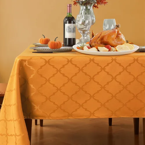 Miniatura 8 de Mantel Sastybale antiarrugas y resistente a las manchas, de tela, rectangular, para mesa de comedor o decoración de fiesta, cubierta de trapo