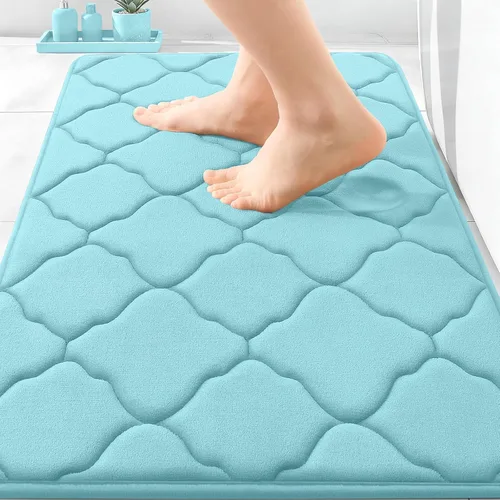 Miniatura 23 de OLANLY Alfombra de Baño de Espuma Viscoelástica de 24 x 16 pulgadas, Ultra Suave y Absorbente, Alfombras de Baño Antideslizantes, Cómodas, Lavables