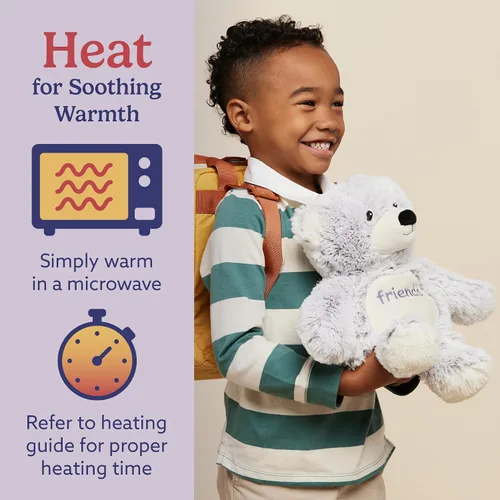 Miniatura 4 de warmies Animales de peluche con peso y aptos para microondas, oso de amigos, peluche térmico para calidez y comodidad, lindos juguetes de felpa