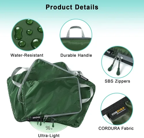 Miniatura 146 de BAGAIL 4 Set/6 Set Ultraligero Compresión Embalaje Cubos Organizador de Embalaje para Accesorios de Viaje Equipaje Maleta Mochila
