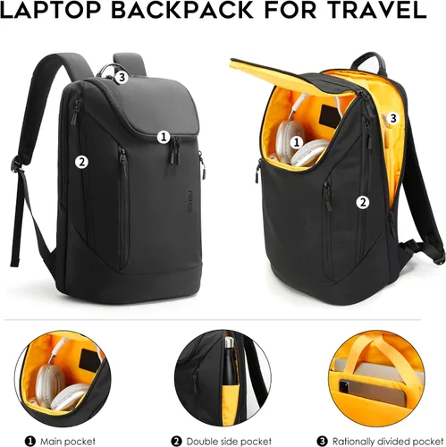 Miniatura 2 de Mochila de BANGE para desplazamiento que puede contener una laptop de 15.6 pulgadas, mochila de mano aprobada para vuelos para hombres y mujeres