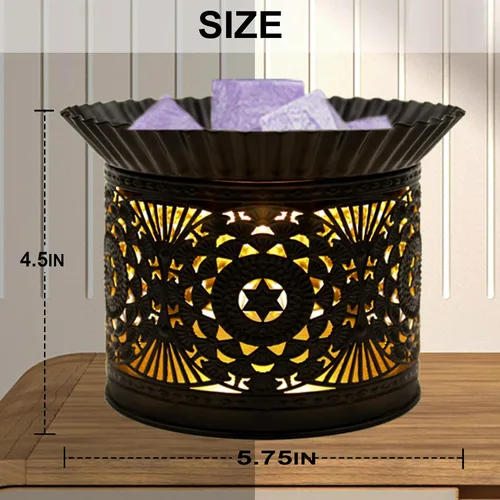 Miniatura 5 de CVHOMEDECO. Calentador eléctrico de cera derretida, calentador de metal con recortes, calentador de velas decorativo para velas perfumadas, cera