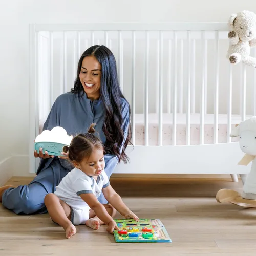 Miniatura 4 de Happiest Baby SNOObie - Máquina inteligente de ruido blanco, máquina de sonido portátil para bebés con luz nocturna, 12 sonidos relajantes