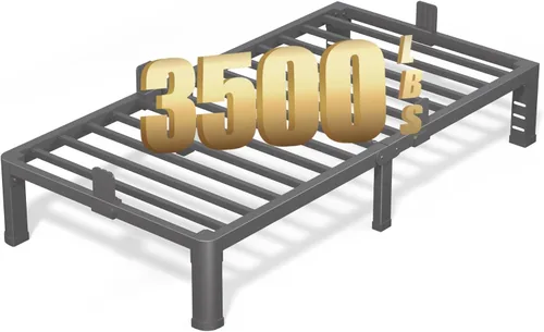 Miniatura 11 de FUIOBYVV Base de cama individual de 18 pulgadas con esquinas redondeadas y agujero para cabecero, retenedores de colchón de 3500 libras, listones