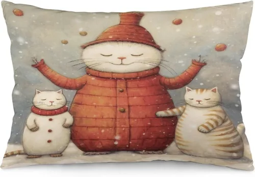 Miniatura 23 de Fundas de almohada refrescantes con diseño de reno burdeos, fundas de almohada lumbar para exteriores con cremallera invisible, funda de almohada