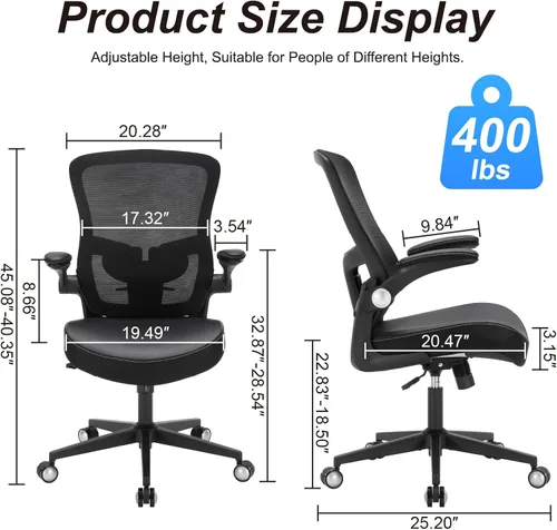 Miniatura 3 de Silla de oficina resistente, silla de oficina ergonómica de escritorio de 400 libras para personas pesadas, sillas de escritorio de oficina en casa