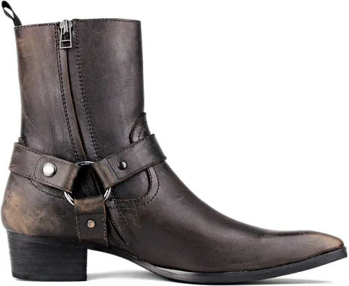 Miniatura 3 de Chelsea Combat tobillo casual caminar motocicleta botas bronce Zipper-up CD-JY017-USR