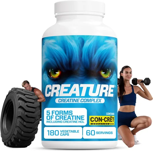 Miniatura 5 de CREATURE® Creatine Complex - Cápsulas de monohidrato de creatina con 5 tipos de creatina, incluyendo Con-Crēt® creatina HCL, promueve los músculos
