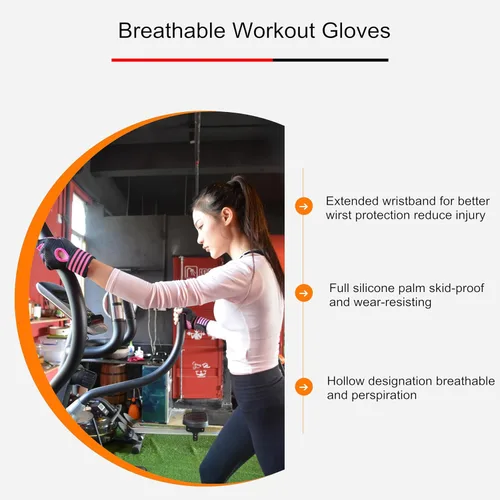 Miniatura 2 de Guantes de levantamiento de pesas, guantes de entrenamiento acolchados con soporte para muñeca, guantes de gimnasio para mujeres y niñas, gimnasio