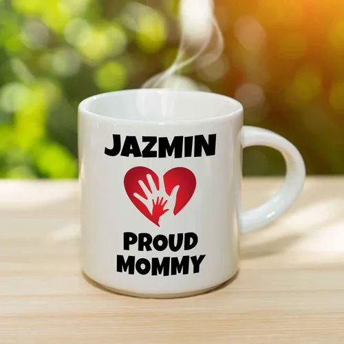 Miniatura 3 de Jazmin Proud Mommy - Taza grande de café o té, regalo para el día de la madre, corazón, amor, especial para baby shower, regalo de nacimiento