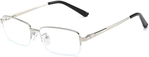 Miniatura 10 de Half Rimless Metal Eyewear Frames Blue Light Blocking Transparent Lens Business Glasses