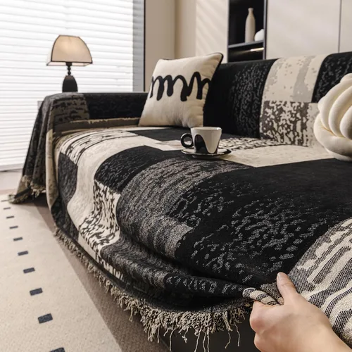 Miniatura 14 de ROOMLIFE Funda de sofá con estampado de leopardo para sofá de 3 plazas, lavable, protector de muebles para perros, funda de sofá suave