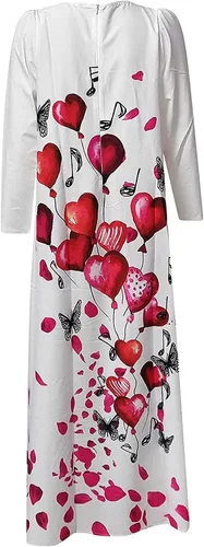 Miniatura 4 de Vestido largo de manga larga con cuello en V y estampado casual para mujer, 0