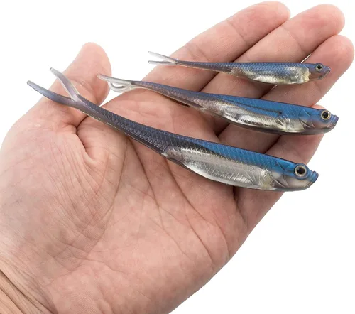 Miniatura 7 de Dr.Fish Señuelos de plástico suave, cebos de cola de horquilla suaves, cebos de natación suaves Jerk Shad de 3 a 4-3/4 pulgadas, cebos de pesca