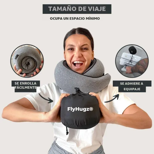 Miniatura 4 de FlyHugz® Almohada de viaje para el cuello Almohada cervical de espuma viscoelástica para mayor comodidad en el avión Diseño compacto