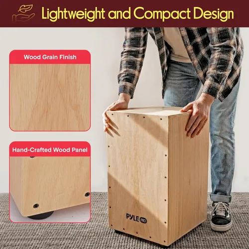 Miniatura 3 de Pyle Caja de percusión de madera de cajón, con cuerdas internas de guitarra, tamaño completo, 12.0 x 12.0 x 18.0 pulgadas (PCJD18)
