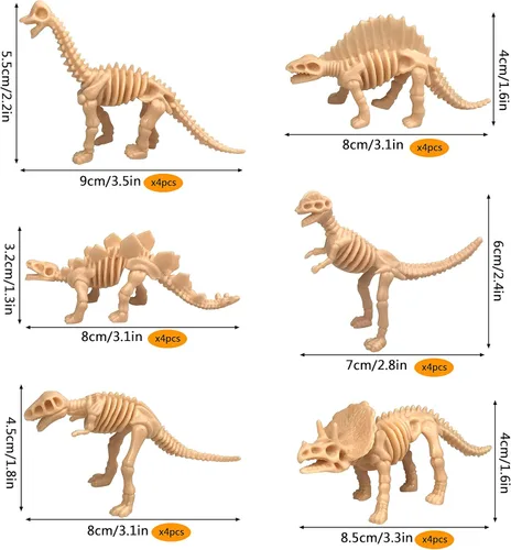Miniatura 3 de 36 piezas de esqueletos de fósiles de dinosaurio, juguetes de esqueleto de dinosaurio, figuras surtidas, huesos de dinosaurio para decoración