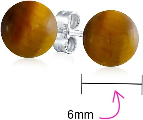 Miniatura 4 de Aretes clásicos simples de 0.236 in con diseño circular de bolas redondas para mujeres y adolescentes, plata esterlina 925 con una variedad