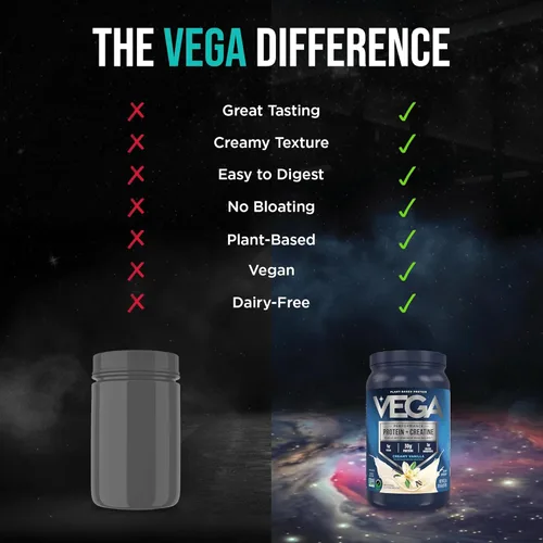 Miniatura 12 de Vega Protein + Creatina - 30g de proteína a base de plantas, sabor a vainilla, 13 porciones, 3g de creatina, 5g de BCAA, vegano, keto, sin gluten
