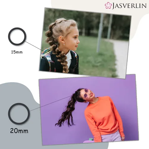 Miniatura 7 de JASVERLIN Pequeñas bandas de goma para el cabello, mini ligas negras para el cabello, bandas elásticas para niñas pequeñas, accesorios de peinado