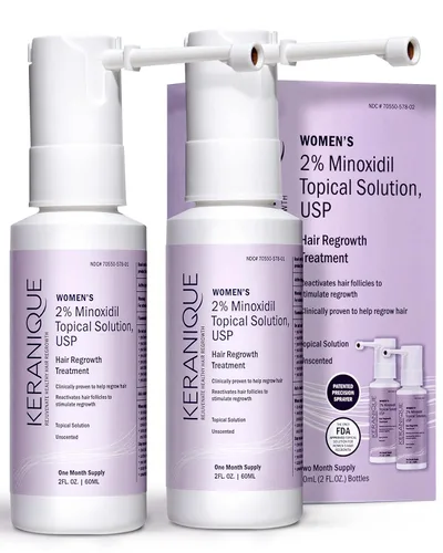 Miniatura 10 de Keranique Tratamiento para el crecimiento del cabello para mujeres, 2% de minoxidil para el crecimiento y engrosamiento del cabello, solución tópica