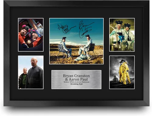 HWC Trading Bryan Cranston & Aaron Paul Breaking Bad Walter White & Jesse Pinkman 16 x 12 pulgadas (A3) - Regalos impresos con autógrafo para