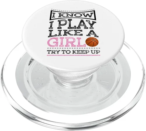 Miniatura 7 de I Know I jugar como una niña Trate de mantener Up – baloncesto regalo – popsockets agarre y soporte para teléfonos y tabletas, Negro
