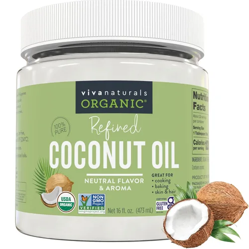 Miniatura 13 de Viva Naturals Aceite de coco orgánico, 54 onzas líquidas, sin refinar, aceite de coco virgen extra prensado en frío, orgánico USDA y sin OMG, aceite