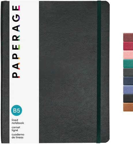 Miniatura 25 de PAPERAGE - Libreta de rayas con tapa blanda (color negro), 160 páginas, cuaderno de reglas universitarias de tamaño mediano, 5.6 x 7.9 pulgadas