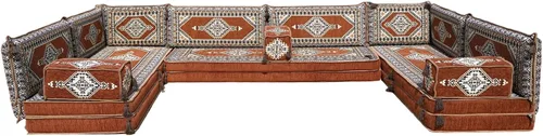 Miniatura 72 de arabicsofa Cojines de piso árabe en forma de U – Sofá tradicional Majlis con sofá otomano