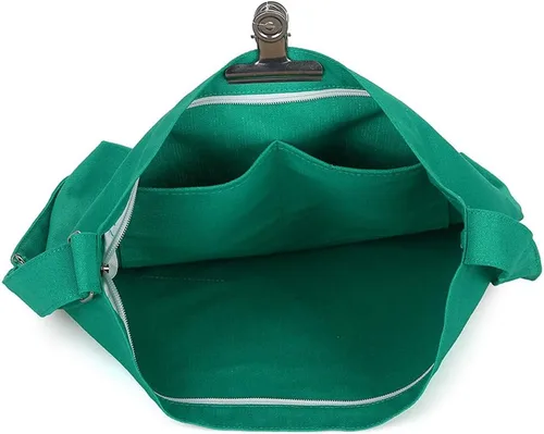 Miniatura 143 de Covelin - Bolsa de hombro informal de lona para mujer, estilo bohemio y retro, bolsa de mano, bolso cruzado, tamaño grande