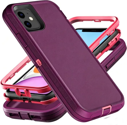 Miniatura 14 de YmhxcY Funda para iPhone 11 Pro, a prueba de golpes, a prueba de caídas, a prueba de polvo, a prueba de caídas, 3 capas, duradera, funda de teléfono