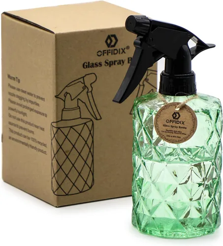 Miniatura 13 de OFFIDIX Regadera de vidrio, botellas de spray manuales, botella de spray de 13.5oz/0.4L con boquilla ajustable para jardinería interior y exterior