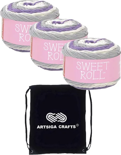 Miniatura 17 de Premier Yarns Sweet Roll Raspberry Swirl 1047-05 (6 madejas, el mismo lote de tinte) estambre mediano #4 para ganchillo y tejer con bolsa