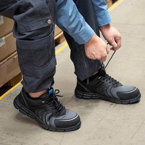 Miniatura 5 de SPIEZ Zapatos de trabajo para hombres, zapatos de seguridad con punta compuesta, antideslizantes, a prueba de pinchazos, ligeros, transpirables