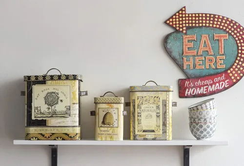 Miniatura 2 de Lata original para decorar la pared, estilo clásica, con la inscripción Eat Here