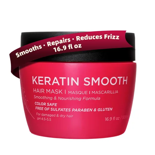 Mascarilla de queratina Luseta para cabello liso, hidratante y nutritiva para cabello seco y dañado, 16.9 onzas