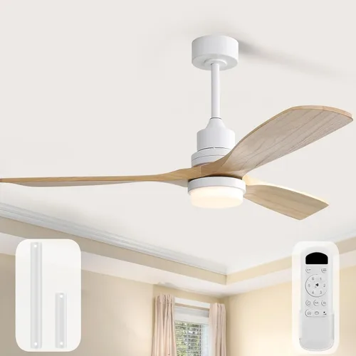 Miniatura 10 de Sofucor Ventiladores de techo de 52 pulgadas, sin luz, ventilador de techo para exteriores con control remoto, motor CC reversible de 3 cuchillas