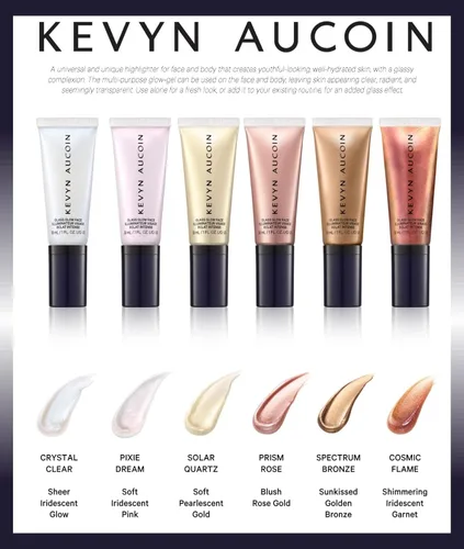 Miniatura 5 de Kevyn Aucoin Glass Glow Face: resaltador húmedo universal multiusos para rostro y cuerpo. Crea una piel hidratada brillante de aspecto juvenil