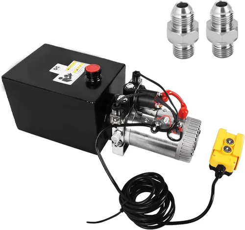 Miniatura 14 de Unidad de potencia hidráulica de 15 cuartos de galón, bomba de remolque de depósito de metal de efecto único de 12 V con control remoto