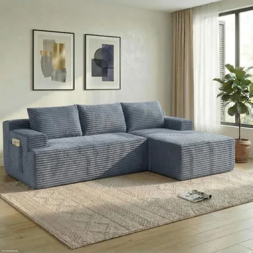 Miniatura 22 de Sofá modular Cloud de 108 pulgadas, moderno sofá deshuesado con otomana móvil, sofá modular de asiento profundo, sofás esquineros de pana para sala
